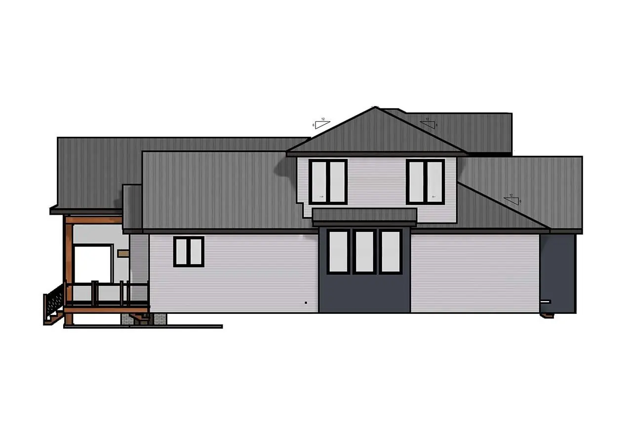 2-Story House Plan 3281 ft²: 3 Beds, Home Office, 3 Baths, Open Floor Plan, without Garage