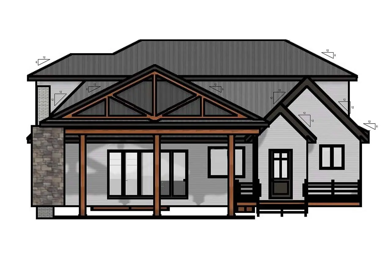 2-Story House Plan 3281 ft²: 3 Beds, Home Office, 3 Baths, Open Floor Plan, without Garage