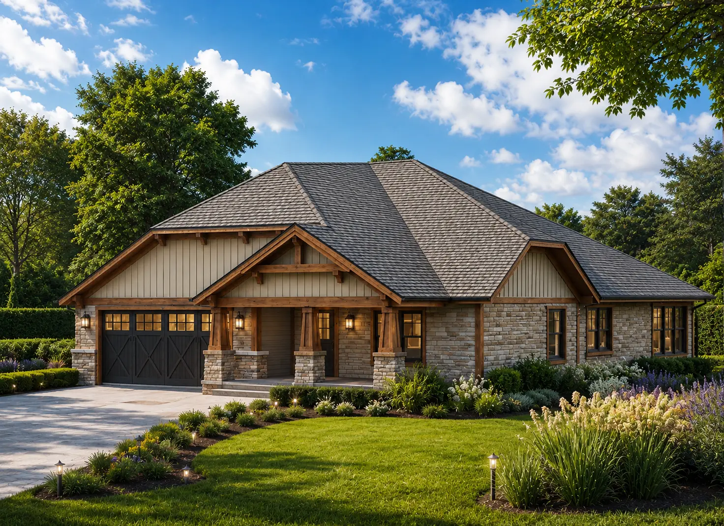 1-Story House Plan 2007 ft²: 3 Beds, 2 Baths, Open Floor Plan, 2-Car Garage