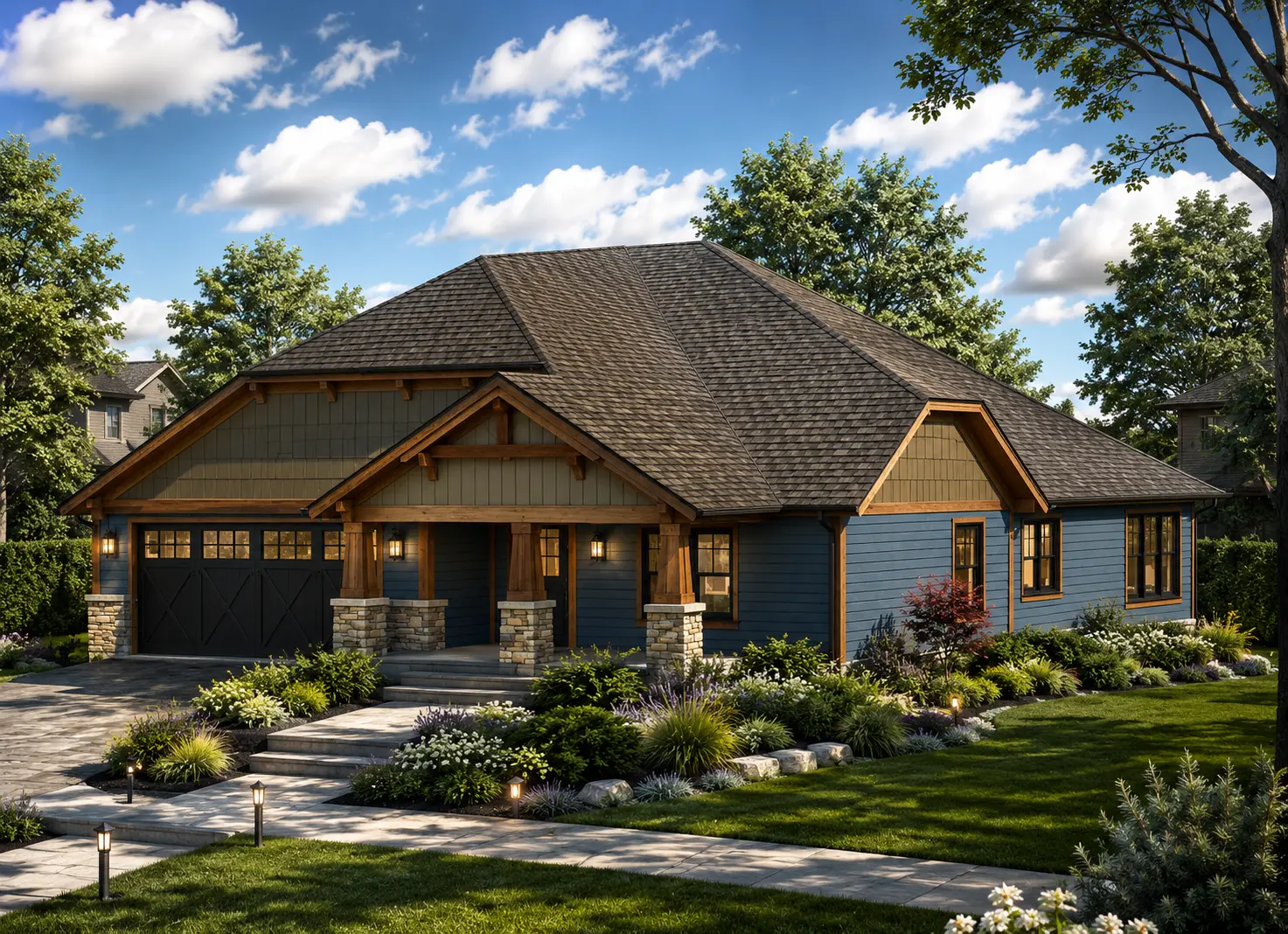 1-Story House Plan 2007 ft²: 3 Beds, 2 Baths, Open Floor Plan, 2-Car Garage