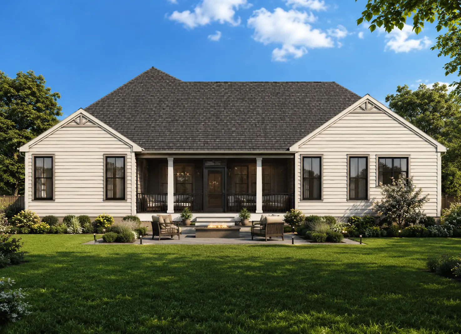 1-Story House Plan 2701 ft²: 3 Beds, Home Office, 3.5 Baths, Open Floor Plan, 2-Car Garage