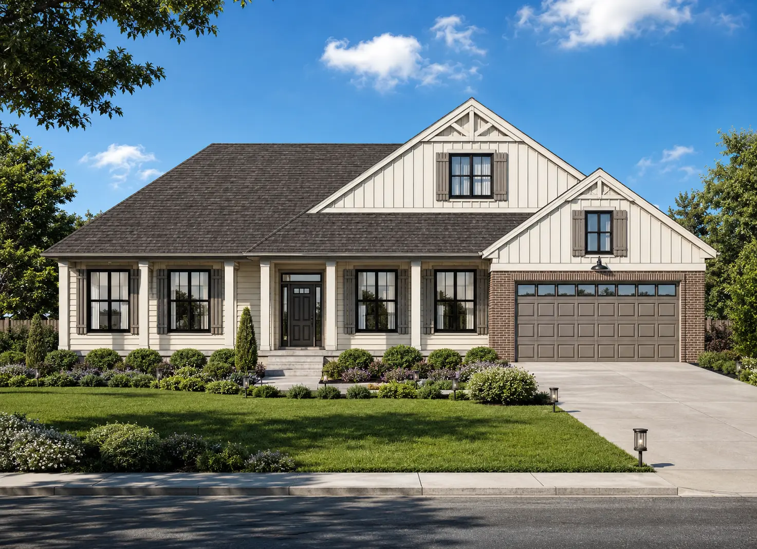 1-Story House Plan 2701 ft²: 3 Beds, Home Office, 3.5 Baths, Open Floor Plan, 2-Car Garage