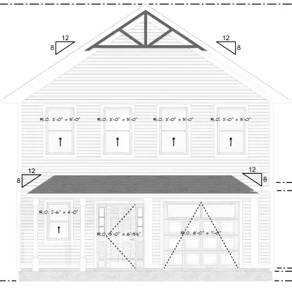 2-Story House Plan 1707 ft²: 4 Beds, 3 Baths, 1-Car Garage
