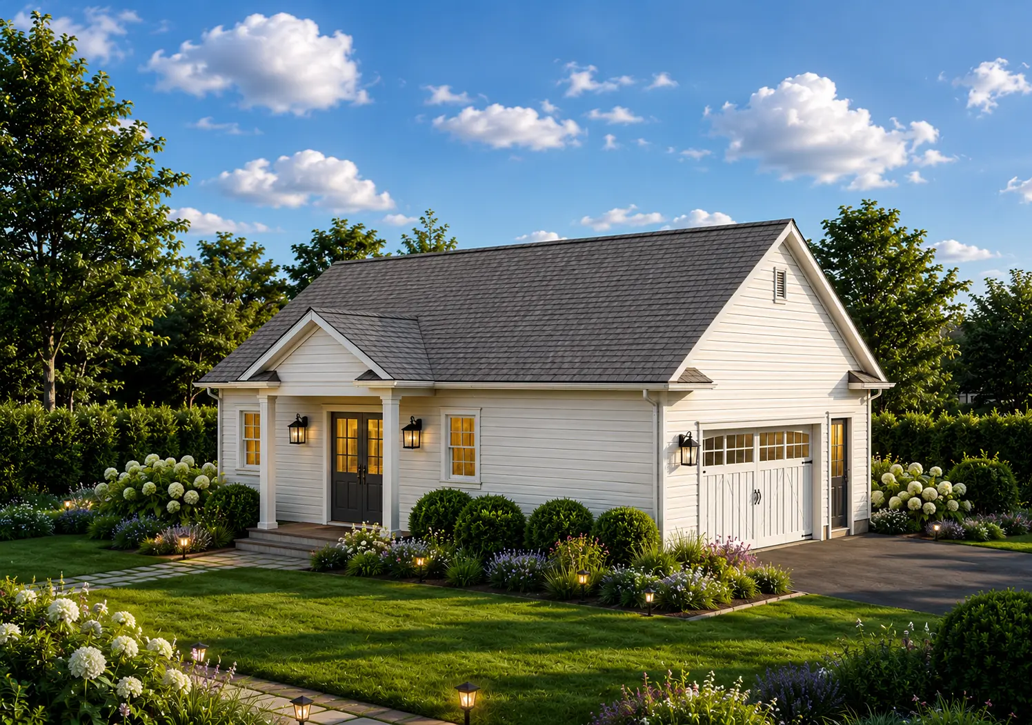 1-Story House Plan 765 ft²: 1 Beds, 1 Baths, Open Floor Plan, 2-Car Garage