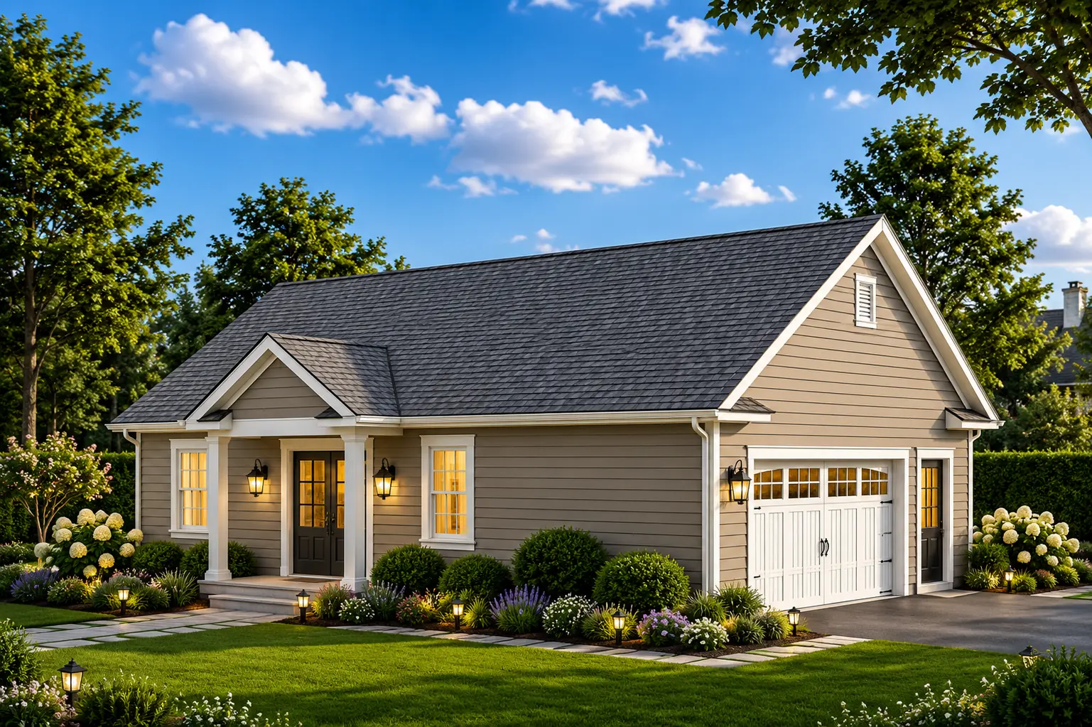 1-Story House Plan 765 ft²: 1 Beds, 1 Baths, Open Floor Plan, 2-Car Garage