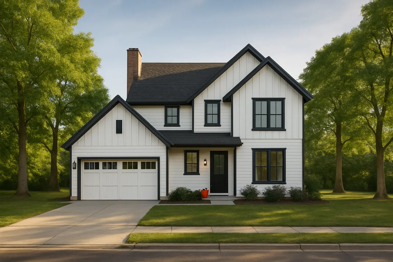 2-Story House Plan 2800 ft²: 2 Beds, Home Office, 3 Baths, Open Floor Plan, 2-Car Garage