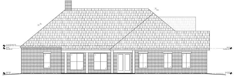 1-Story House Plan 2600 ft²: 4 Beds, Home Office, 3 Baths, Open Floor Plan, without Garage
