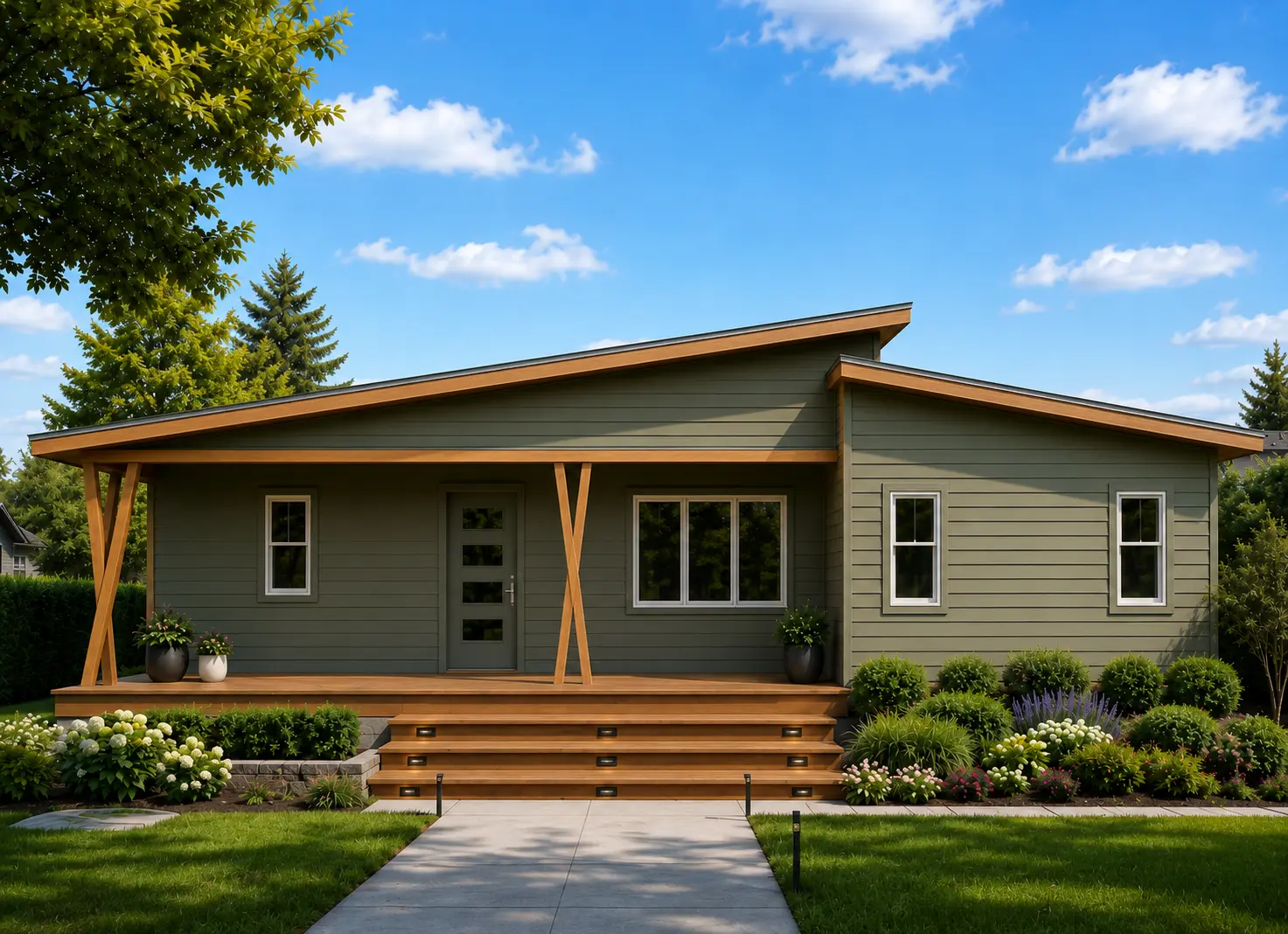 1-Story House Plan 1290 ft²: 2 Beds, 2 Baths, Open Floor Plan, without Garage