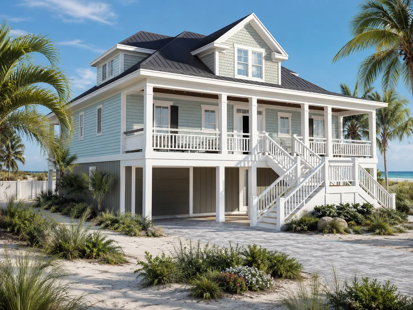 3-Story House Plan 2408 ft²: 3 Beds, Home Office, 3.5 Baths, Open Floor Plan, 4-Car Garage