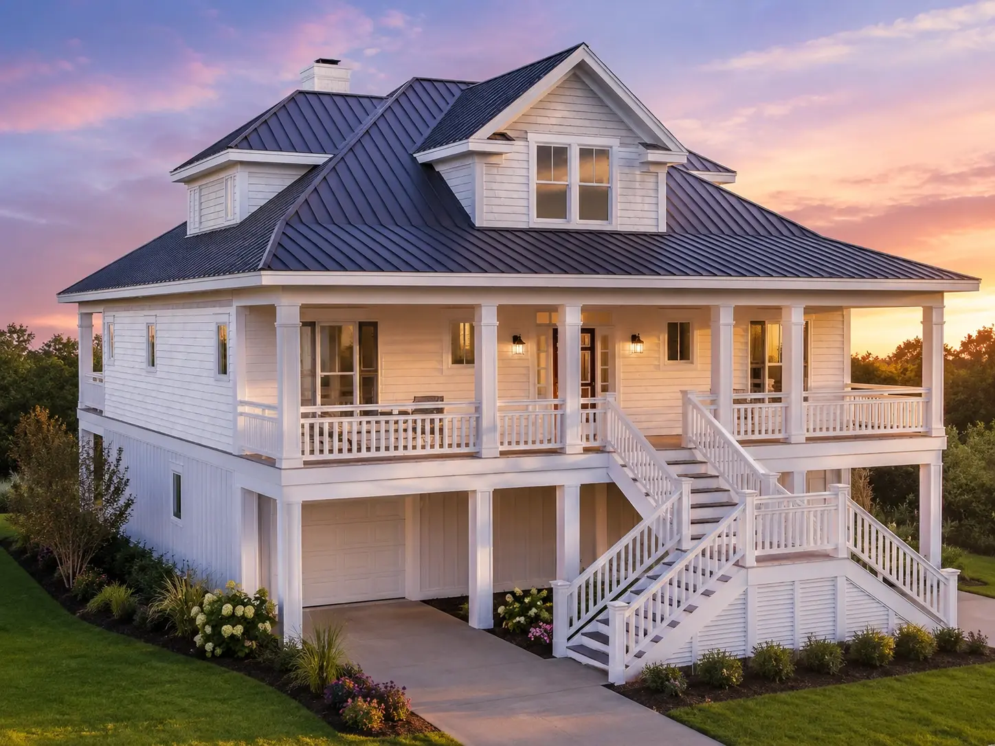 3-Story House Plan 2408 ft²: 3 Beds, Home Office, 3.5 Baths, Open Floor Plan, 4-Car Garage