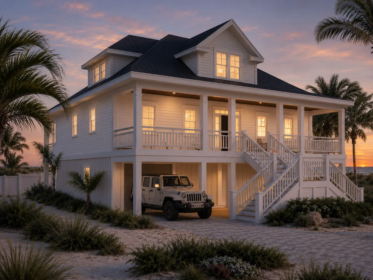 3-Story House Plan 2408 ft²: 3 Beds, Home Office, 3.5 Baths, Open Floor Plan, 4-Car Garage