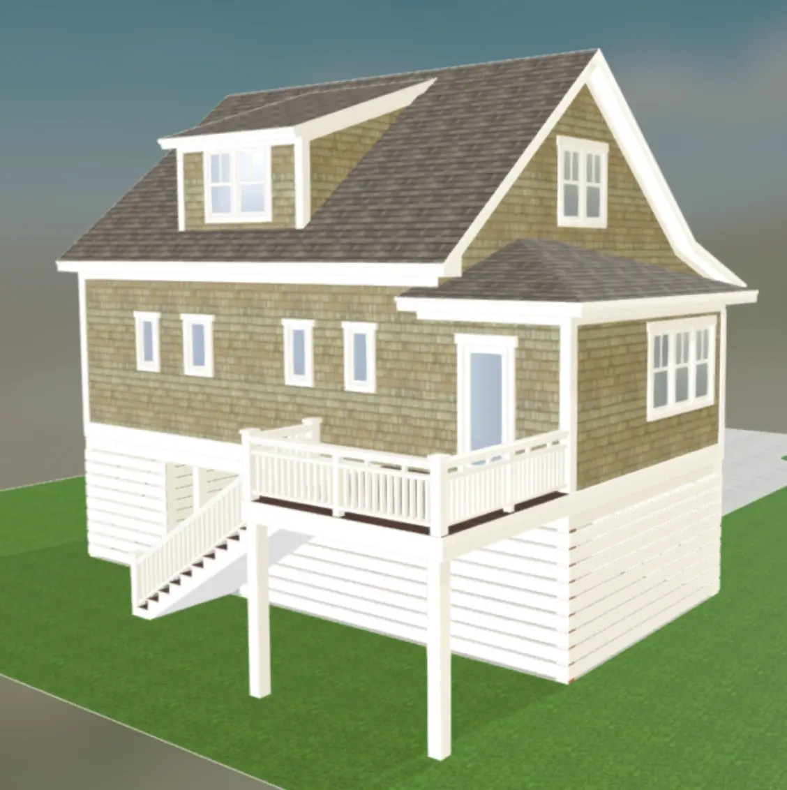 3-Story House Plan 2412 ft²: 3 Beds, Home Office, 2.5 Baths, Open Floor Plan, 2-Car Garage