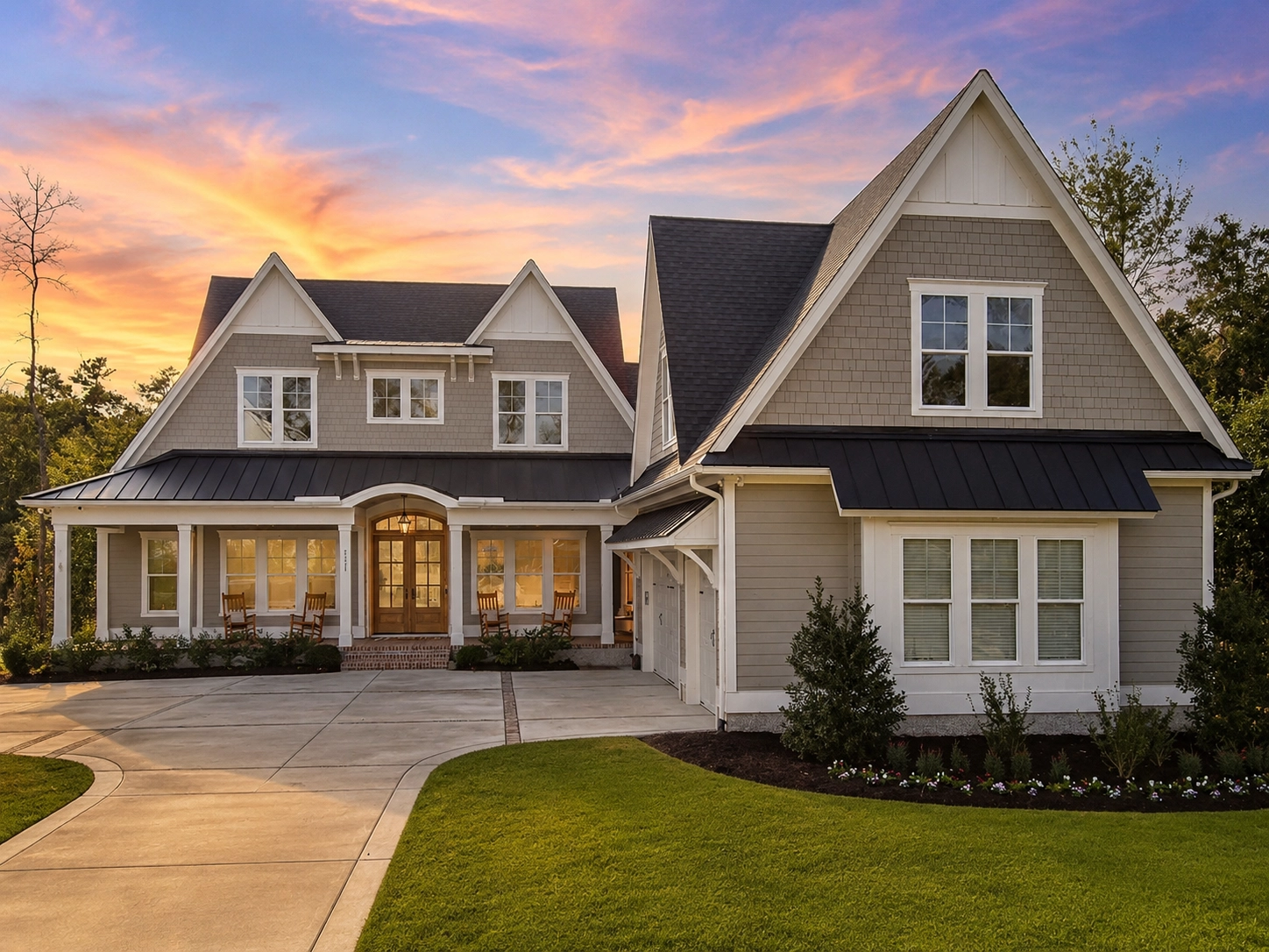 Main Images 2 – 1.5-Story House Plan 4176 ft²: 4 Beds, Home Office, 4.5 Baths, Open Floor Plan, 3-Car Garage — 64726R