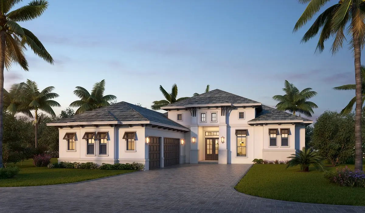Main Images 2 – 1-Story House Plan 3061 ft²: 4 Beds, Home Office, 3.5 Baths, Open Floor Plan, 3-Car Garage — 91480R