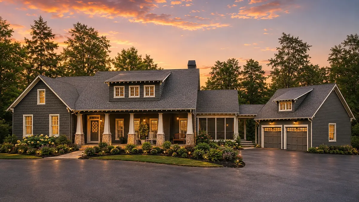 Main Images 2 – 1-Story House Plan with Basement 2109 ft²: 4 Beds, Home Office, 4 Baths, Open Floor Plan, 2-Car Garage — 48796R