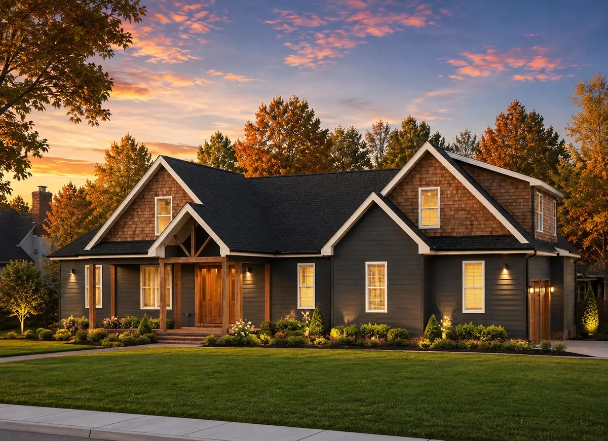 1.5-Story House Plan 2665 ft²: 3 Beds, Home Office, 2.5 Baths, Open Floor Plan, 2-Car Garage