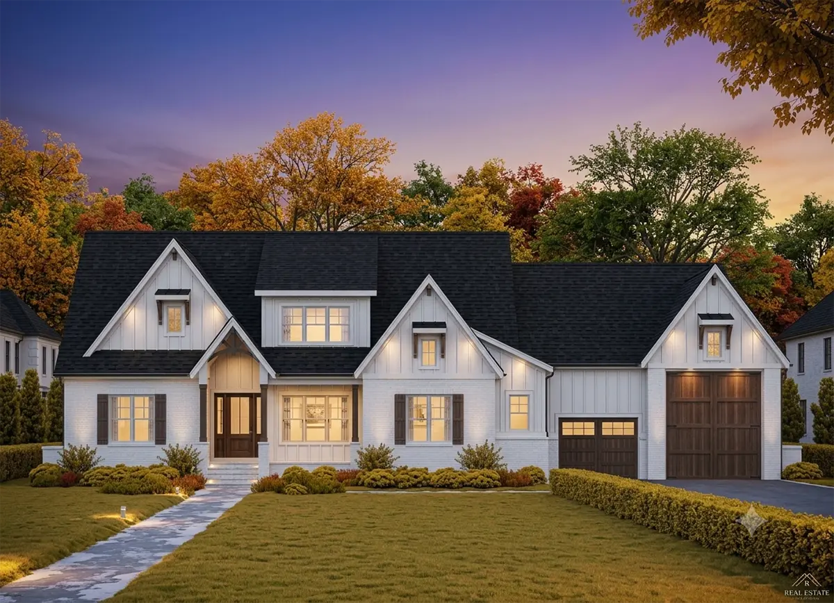 1.5-Story House Plan 4736 ft²: 4 Beds, Home Office, 4.5 Baths, Open Floor Plan, 3-Car Garage