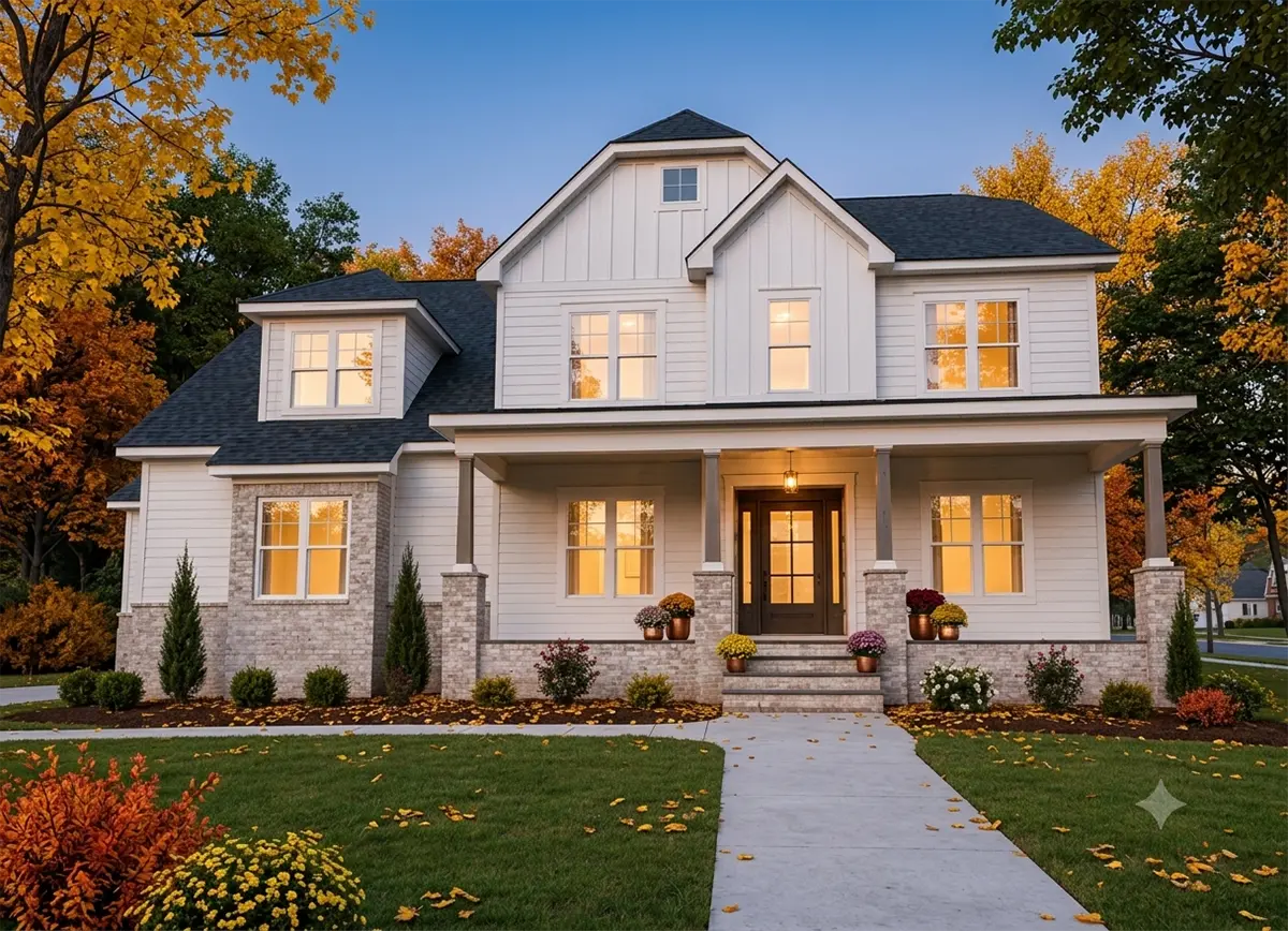 2-Story House Plan 3668 ft²: 5 Beds, Home Office, 4 Baths, Open Floor Plan, 2-Car Garage