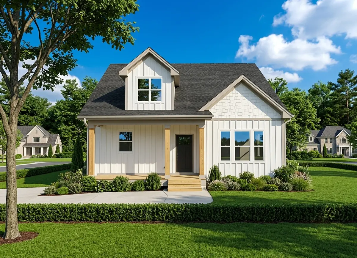Main Images 2 – 1.5-Story House Plan 1945 ft²: 4 Beds, 3.5 Baths, Open Floor Plan, without Garage — 89622R