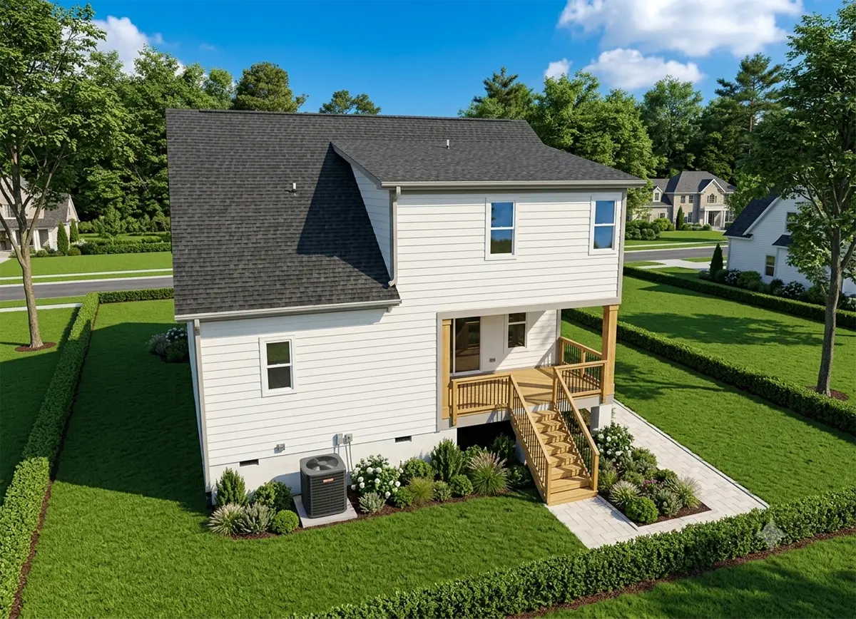 Main Images 3 – 1.5-Story House Plan 1945 ft²: 4 Beds, 3.5 Baths, Open Floor Plan, without Garage — 89622R