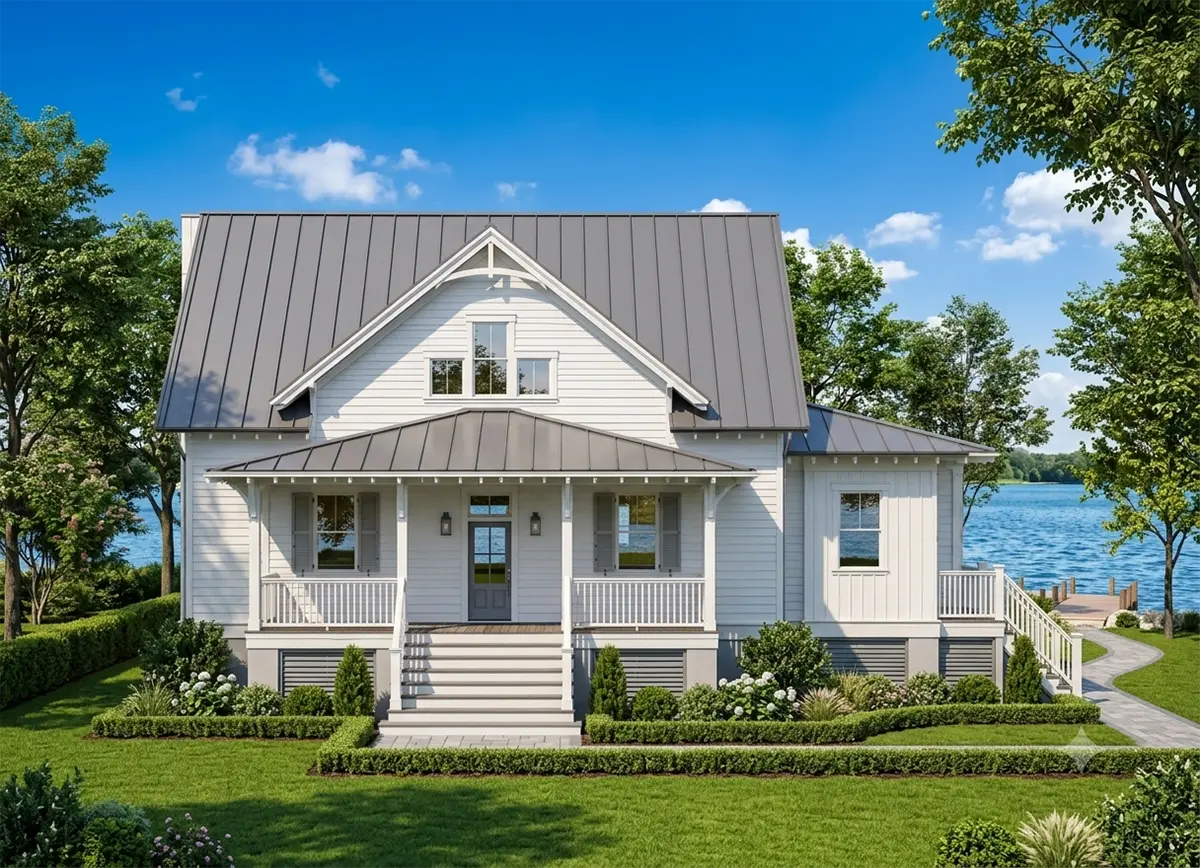1.5-Story House Plan 2384 ft²: 3 Beds, 3.5 Baths, Open Floor Plan, without Garage