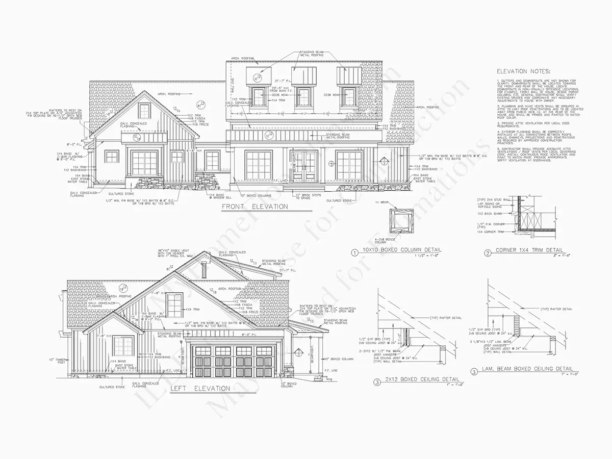 1.5-Story House Plan 2220 ft²: 4 Beds, 3 Baths, Open Floor Plan, 2-Car Garage