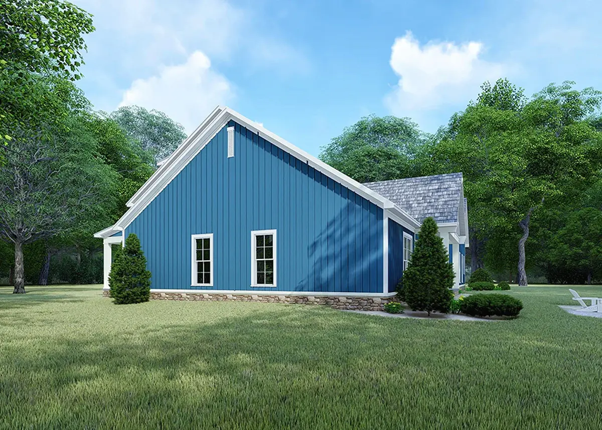 1.5-Story House Plan 2220 ft²: 4 Beds, 3 Baths, Open Floor Plan, 2-Car Garage