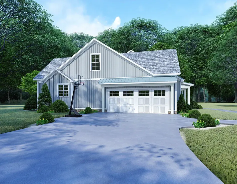 1.5-Story House Plan 2220 ft²: 4 Beds, 3 Baths, Open Floor Plan, 2-Car Garage