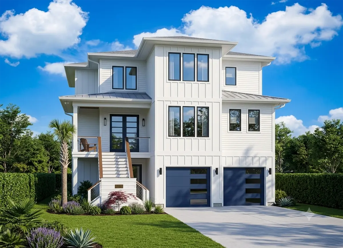 Main Images 2 – 3-Story House Plan 3275 ft²: 4 Beds, Home Office, 4.5 Baths, Open Floor Plan, 4-Car Garage — 34940R