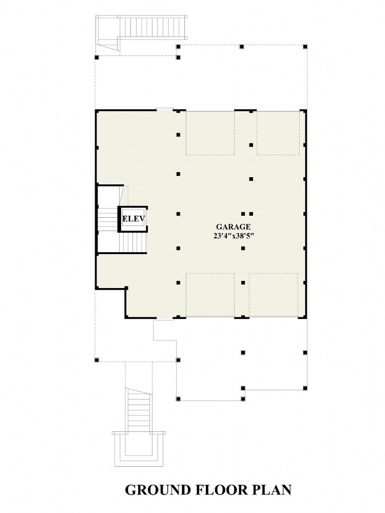 Basement 9 – 3-Story House Plan 3275 ft²: 4 Beds, Home Office, 4.5 Baths, Open Floor Plan, 4-Car Garage — 34940R