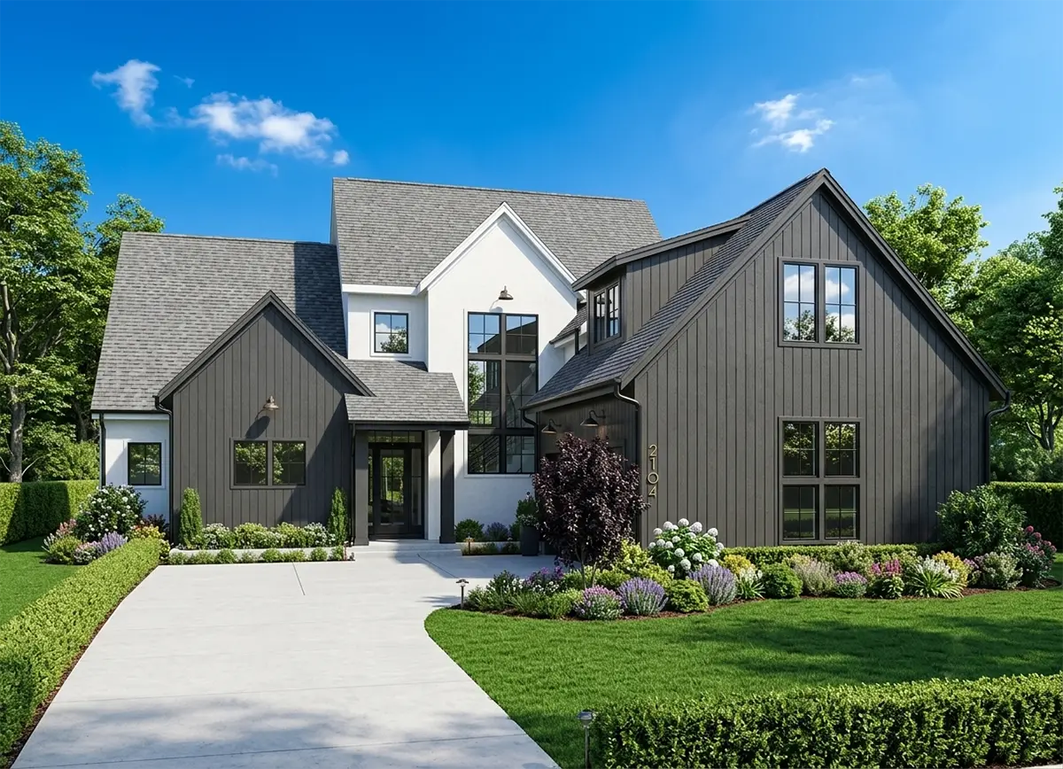 Main Images 2 – 1.5-Story House Plan 3625 ft²: 3 Beds, 3.5 Baths, Open Floor Plan, 2-Car Garage — 14013R