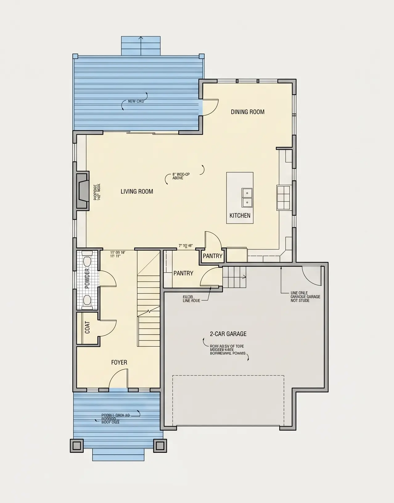 Main Floor 7 – 2-Story House Plan 2470 ft²: 3 Beds, 2.5 Baths, Open Floor Plan, 2-Car Garage — 47889R
