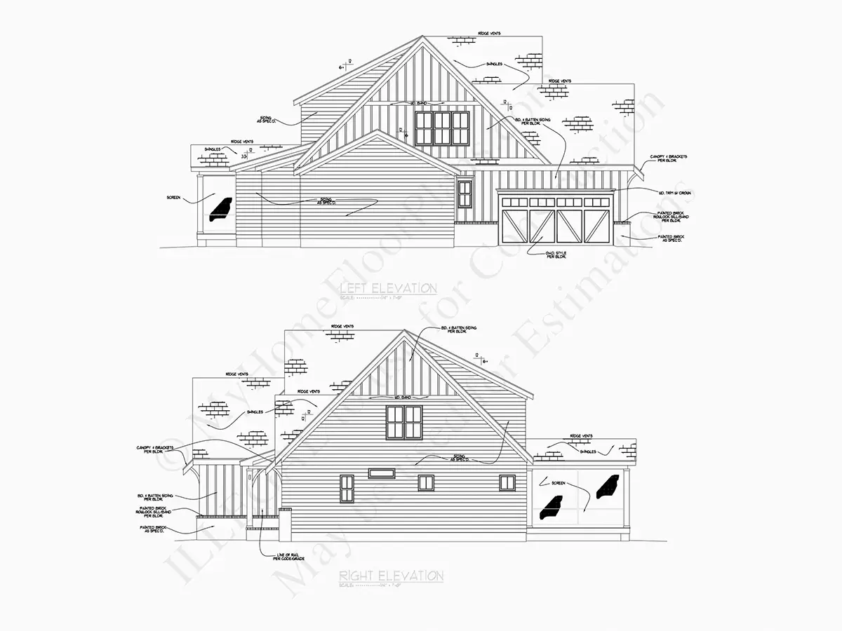 1.5-Story House Plan 4160 ft²: 4 Beds, Home Office, 4.5 Baths, Open Floor Plan, 3-Car Garage