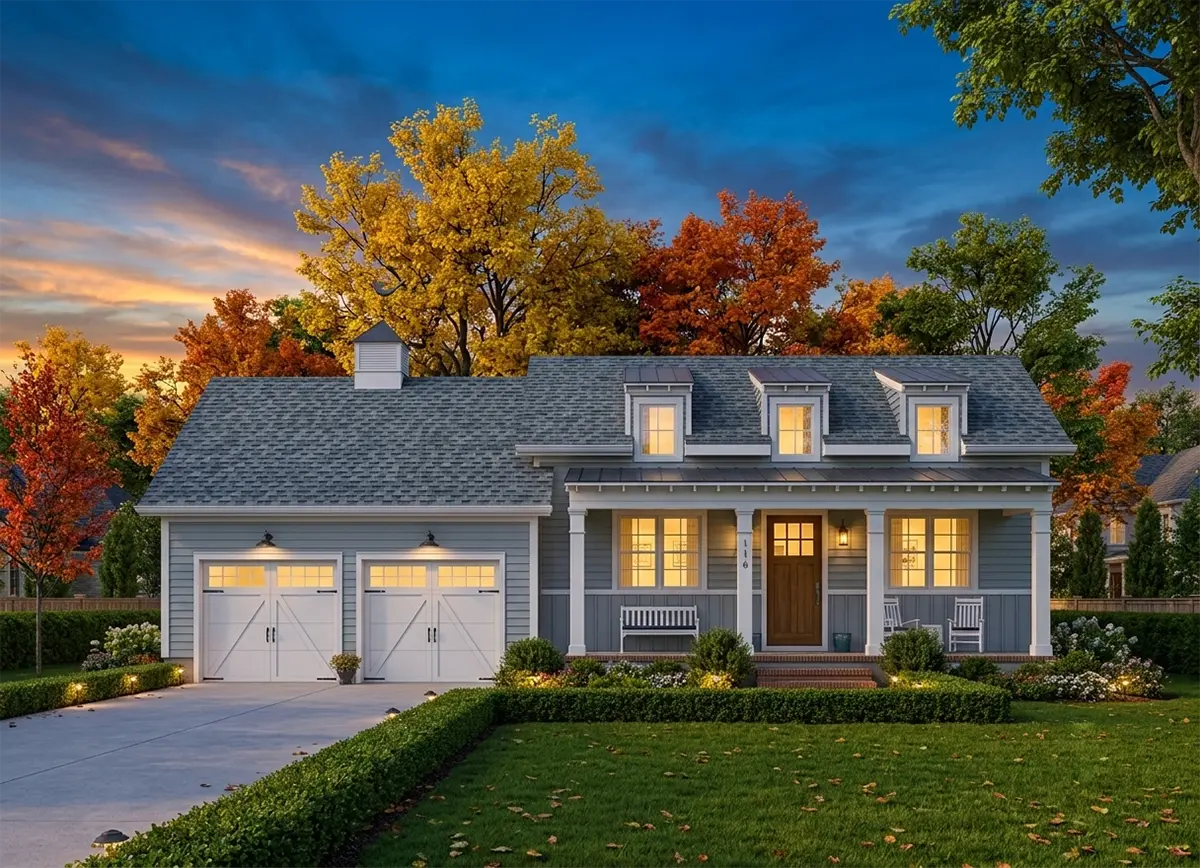 1-Story House Plan 1879 ft²: 3 Beds, 3 Baths, Open Floor Plan, 2-Car Garage