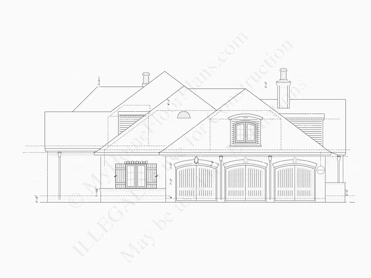 1.5-Story House Plan 6811 ft²: 4 Beds, Home Office, 5 Baths, Open Floor Plan, 3-Car Garage