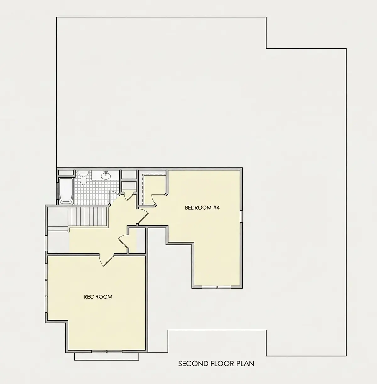 Second Floor 23 – 1.5-Story House Plan 3062 ft²: 4 Beds, 3.5 Baths, Open Floor Plan, 2-Car Garage — 97890R