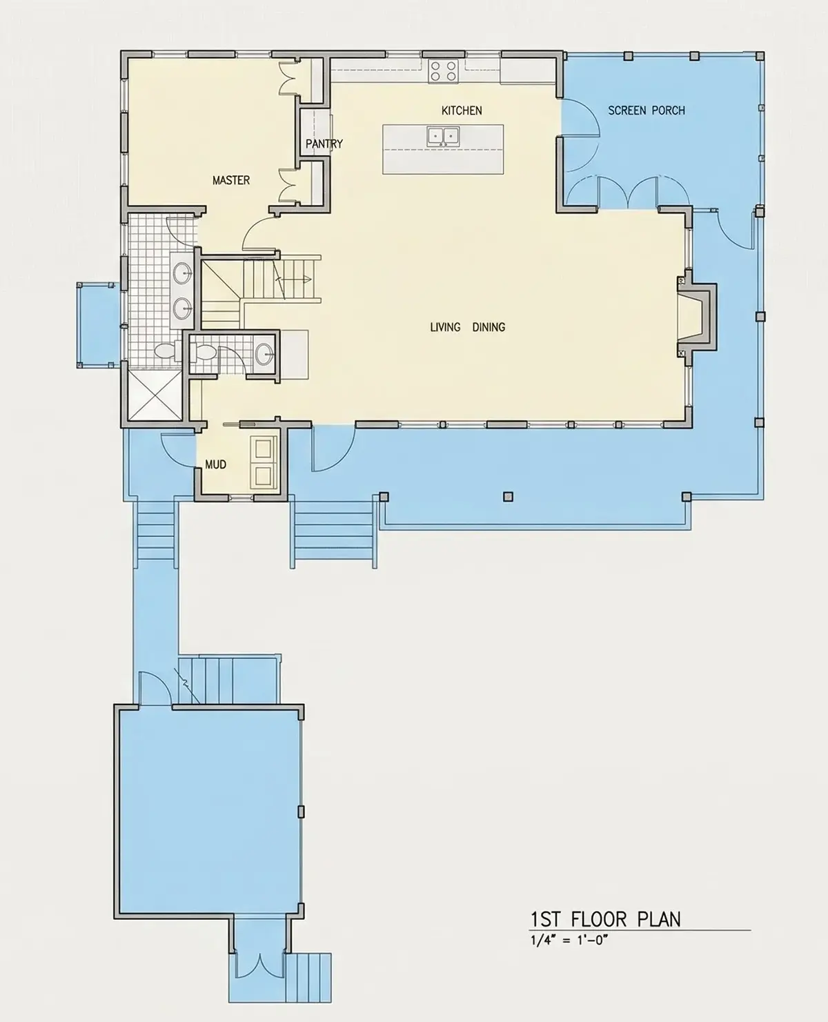 Main Floor 13 – 1.5-Story House Plan 2505 ft²: 4 Beds, 4.5 Baths, Open Floor Plan, 2-Car Garage — 67118R