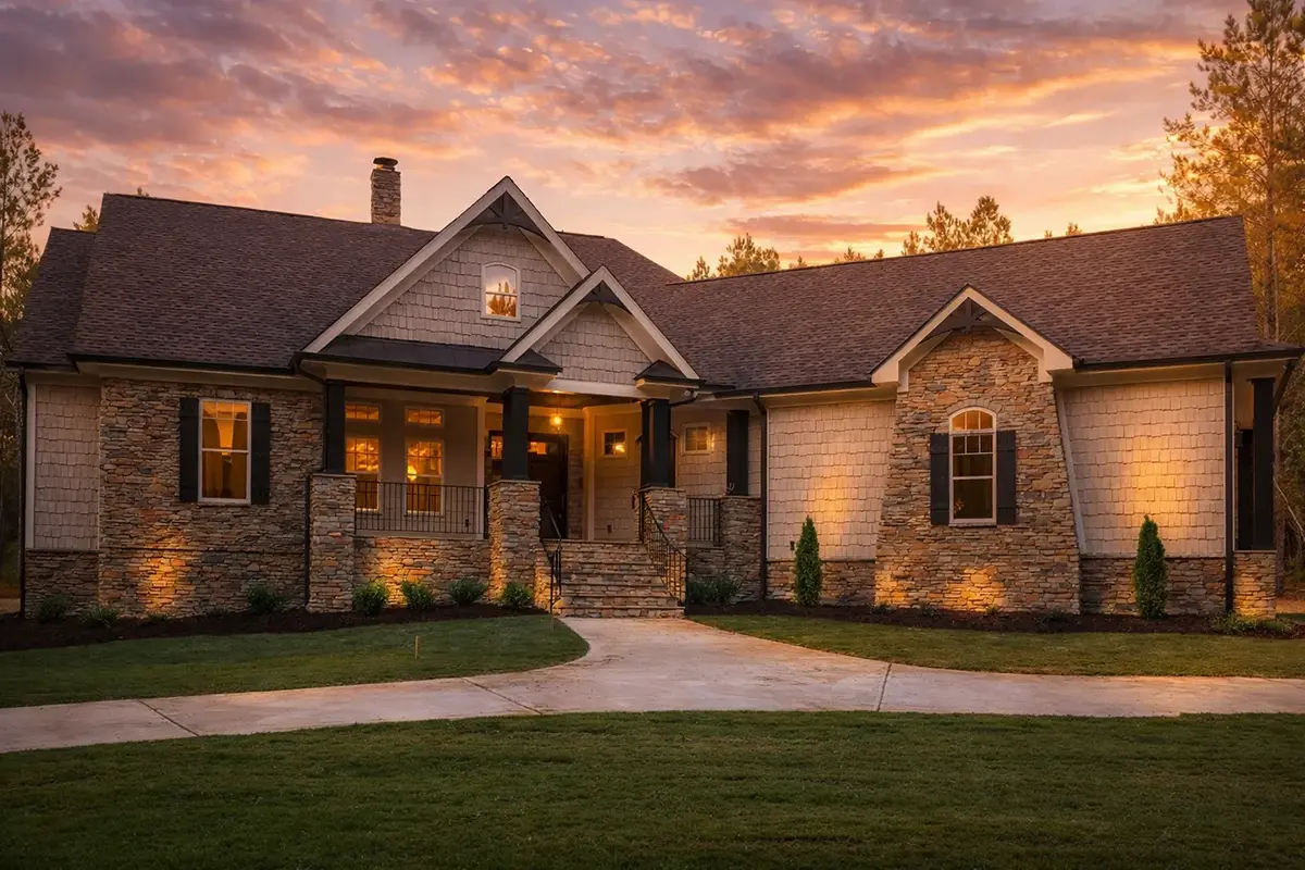 1-Story House Plan 3237 ft²: 4 Beds, Home Office, 3.5 Baths, Open Floor Plan, 2-Car Garage