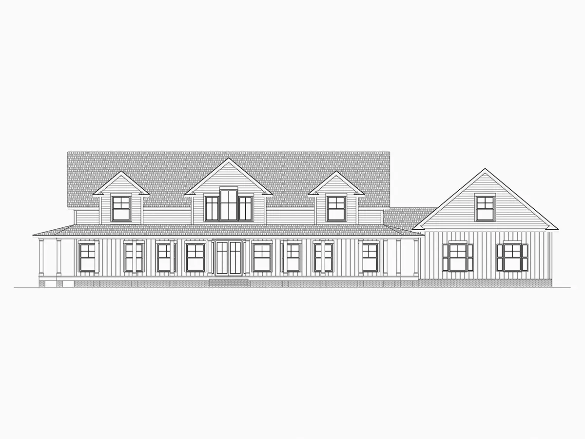 1.5-Story House Plan 3363 ft²: 3 Beds, 3.5 Baths, 3-Car Garage
