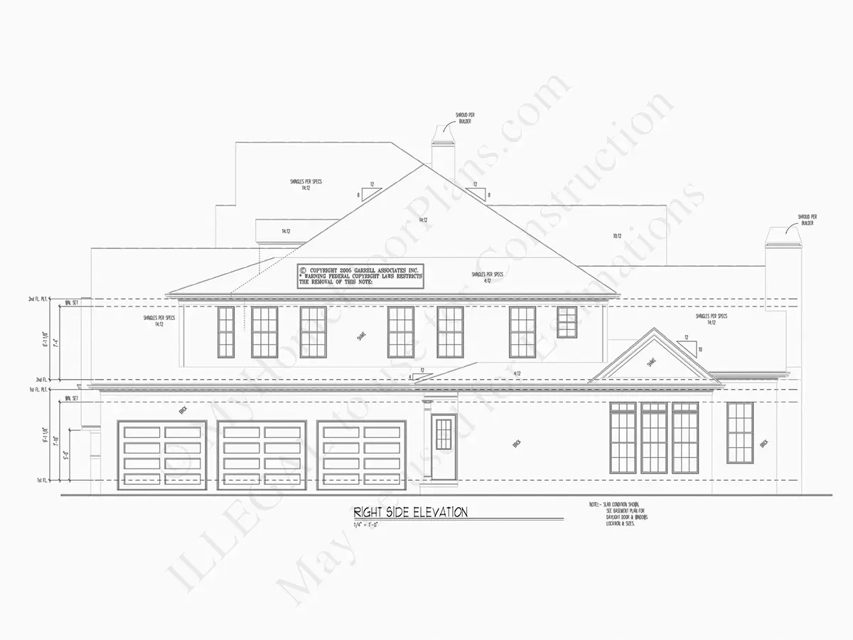 2-Story House Plan 3766 ft²: 4 Beds, Home Office, 3.5 Baths, 3-Car Garage