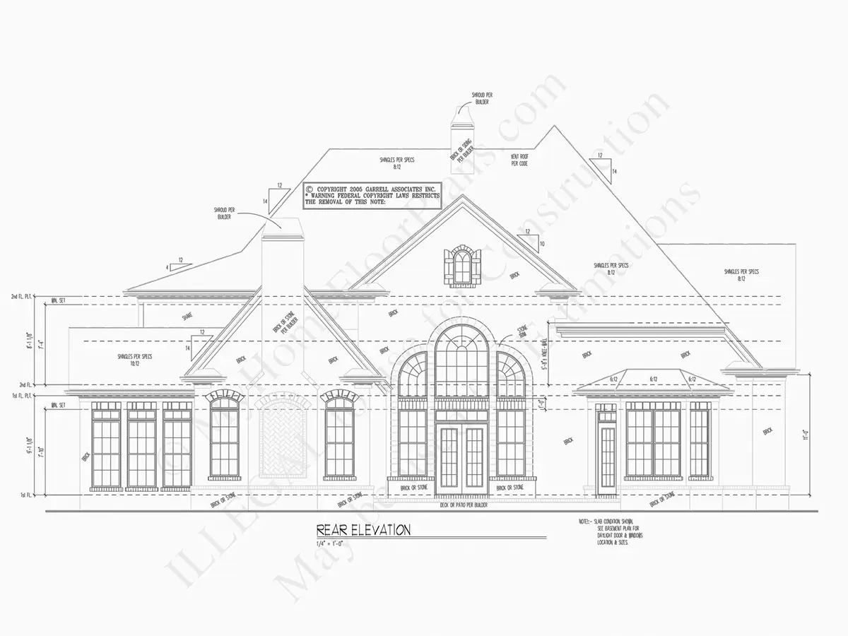 2-Story House Plan 3766 ft²: 4 Beds, Home Office, 3.5 Baths, 3-Car Garage