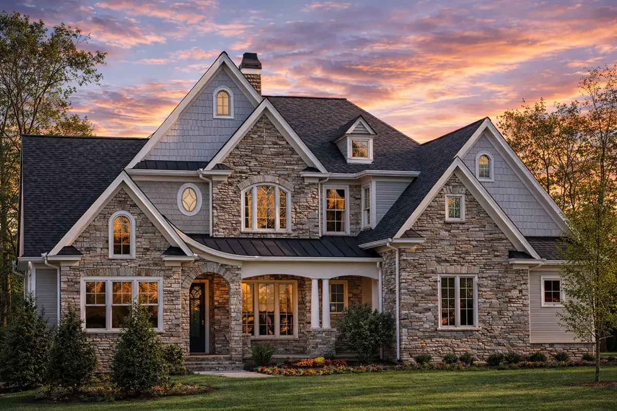2-Story House Plan 3766 ft²: 4 Beds, Home Office, 3.5 Baths, 3-Car Garage