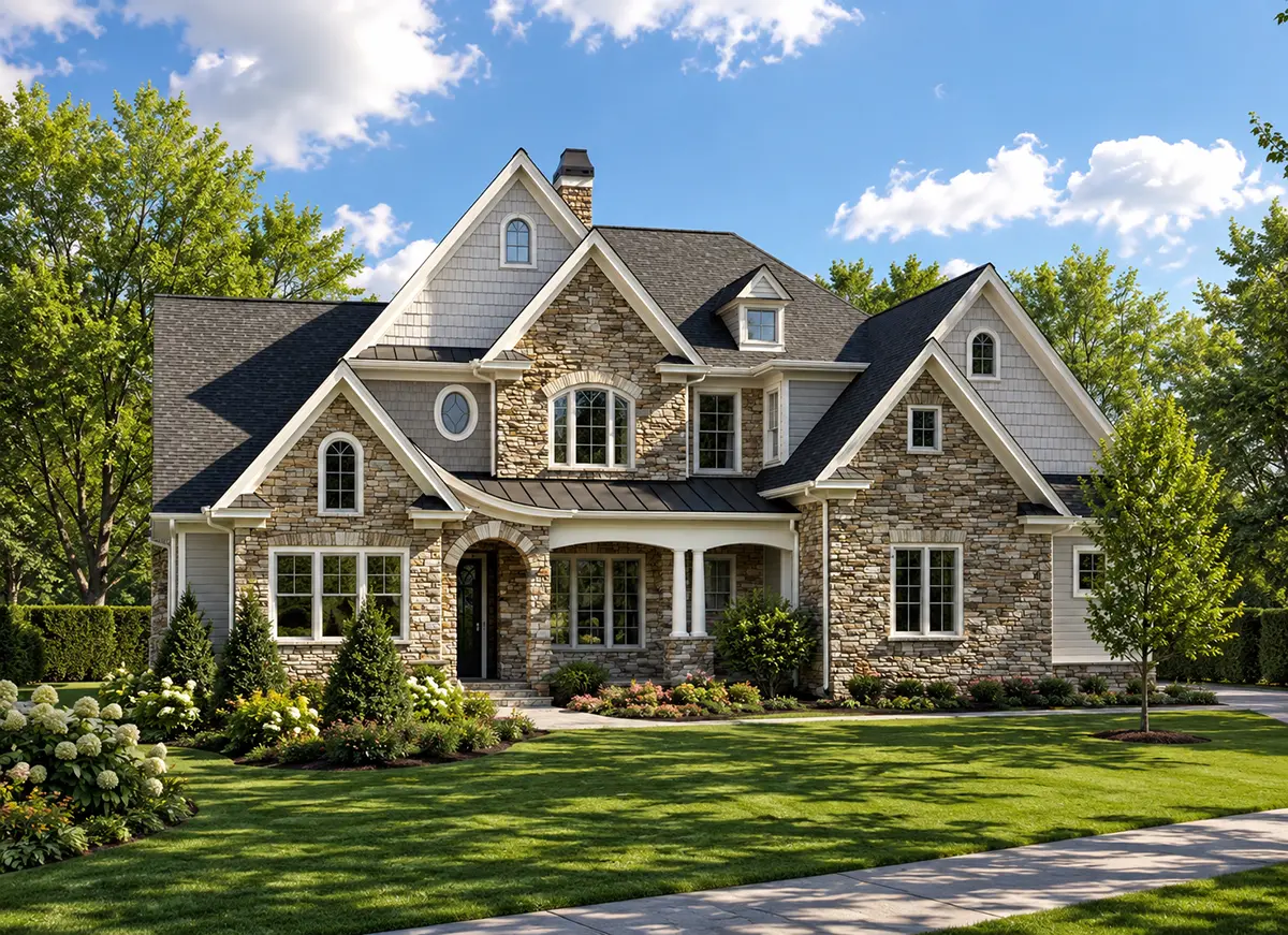2-Story House Plan 3766 ft²: 4 Beds, Home Office, 3.5 Baths, 3-Car Garage