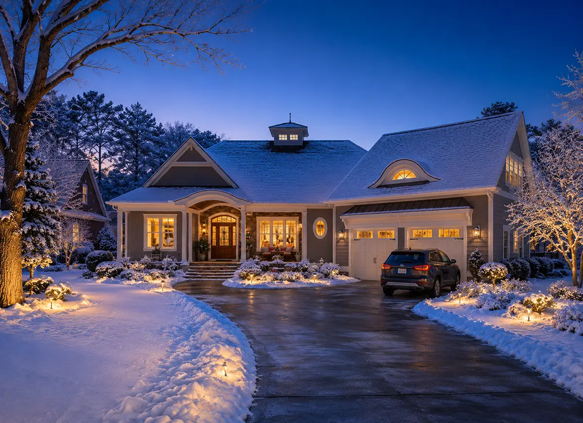 1.5-Story House Plan 3657 ft²: 3 Beds, Home Office, 3.5 Baths, Open Floor Plan, 2-Car Garage