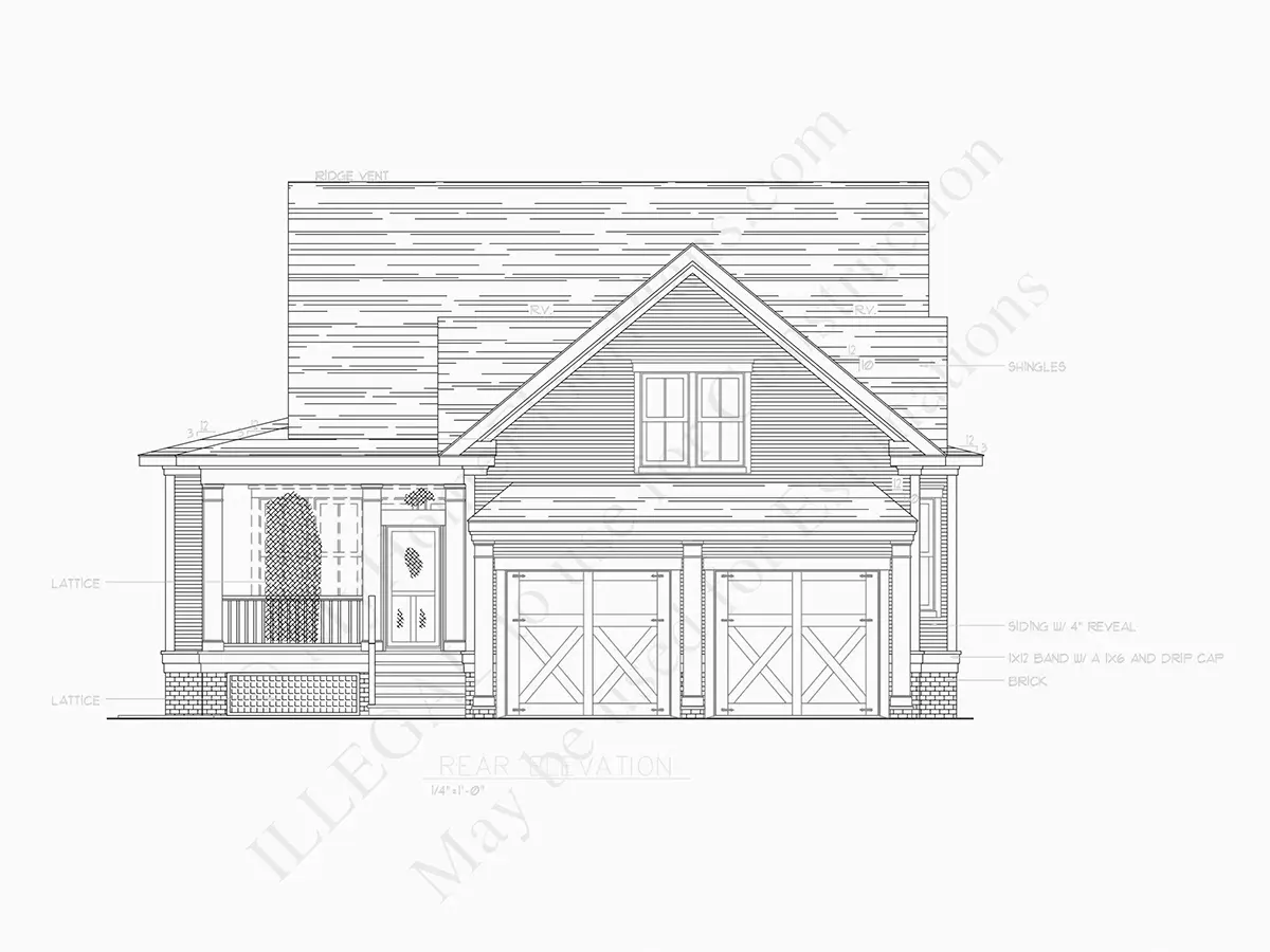 1.5-Story House Plan 1916 ft²: 4 Beds, 3 Baths, 2-Car Garage