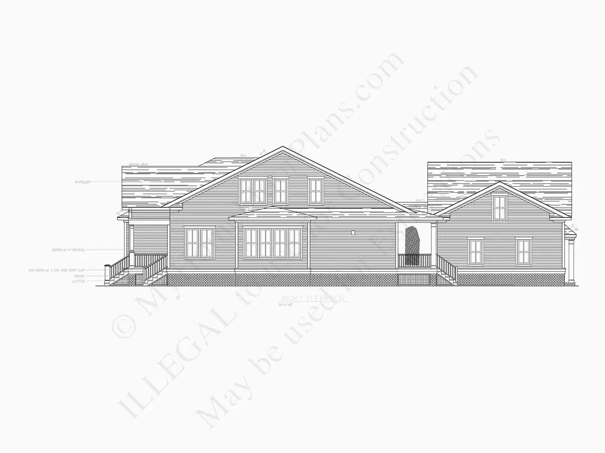 1.5-Story House Plan 1916 ft²: 4 Beds, 3 Baths, 2-Car Garage