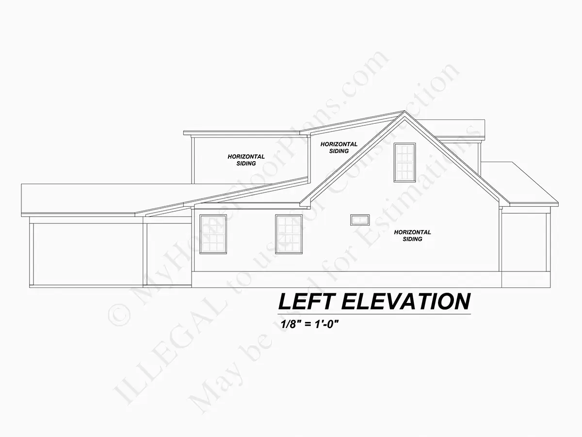 1.5-Story House Plan 2410 ft²: 4 Beds, 3 Baths, Open Floor Plan, without Garage