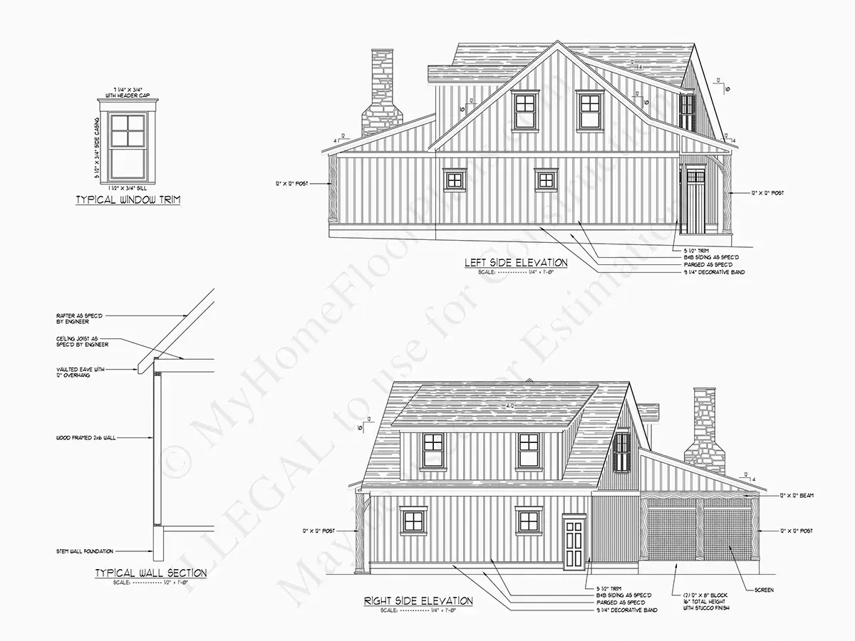 1.5-Story House Plan 3375 ft²: 3 Beds, 3.5 Baths, Open Floor Plan, 2-Car Garage