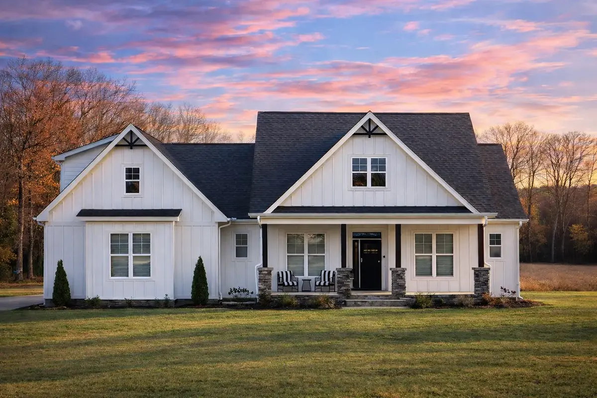 1.5-Story House Plan 1928 ft²: 2 Beds, Home Office, 2 Baths, Open Floor Plan, 2-Car Garage