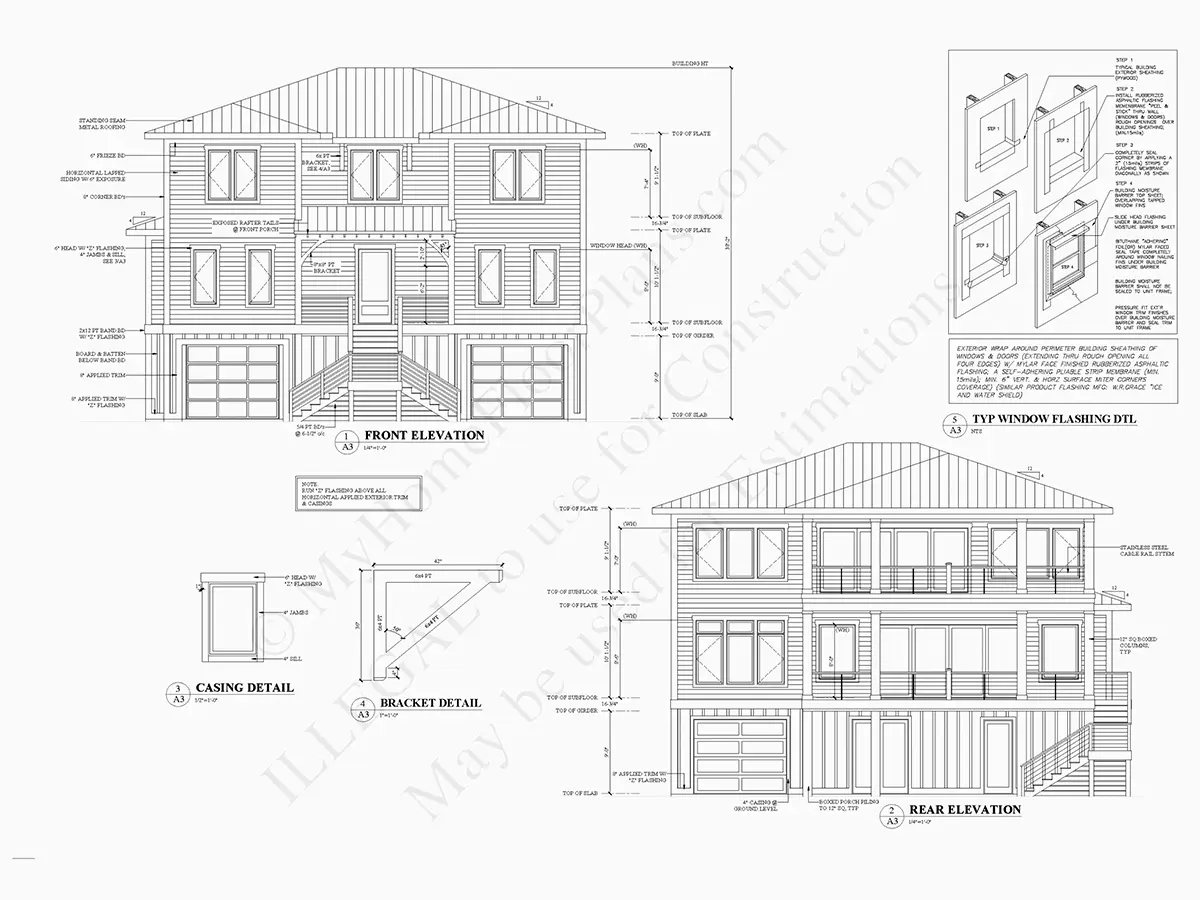 3-Story House Plan 3347 ft²: 5 Beds, 3.5 Baths, Open Floor Plan, 4-Car Garage